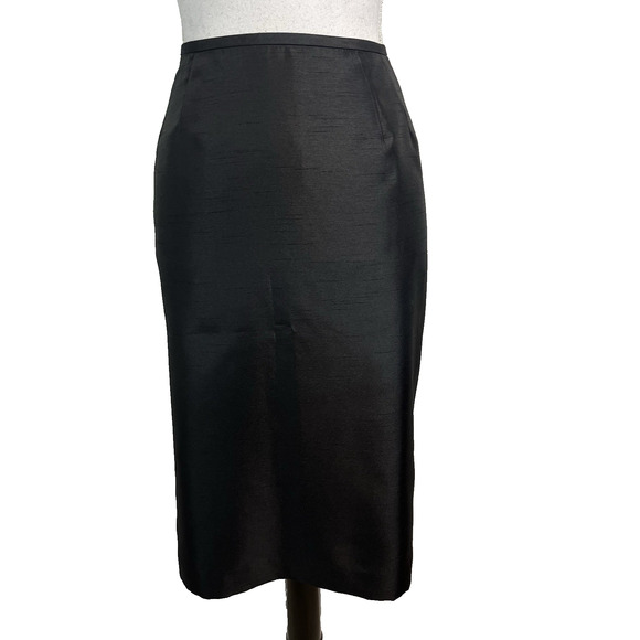Suit Studio Skirt sz 10 Black Shimmery Straight Pencil Knee Career Professional - Picture 1 of 8